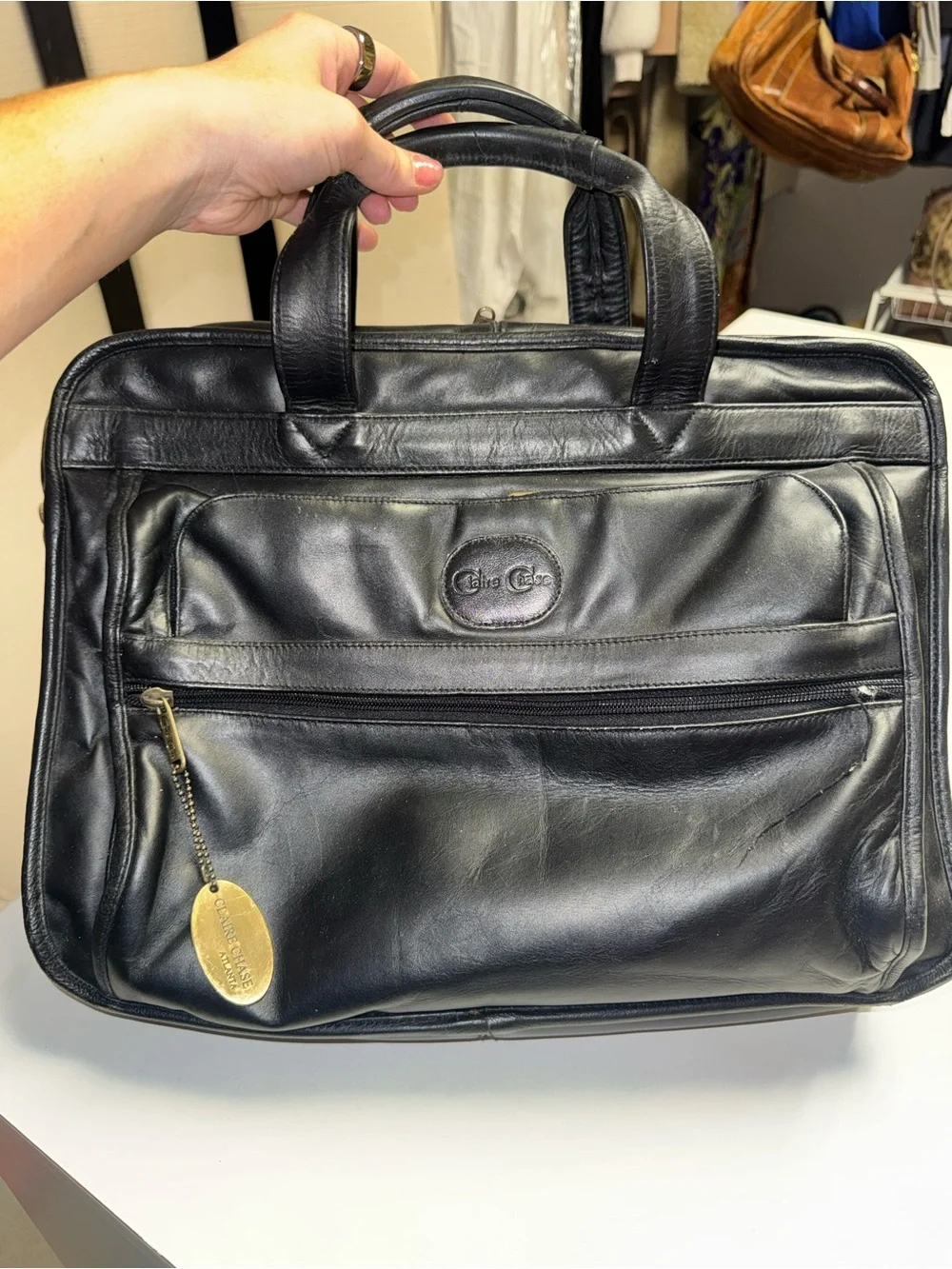 Claire Chase Black Briefcase